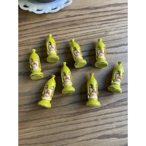 Vintage Midcentury Medieval Duncan Ceramic Hand Painted Chess Pieces Eight Pawns - Picture 1 of 3